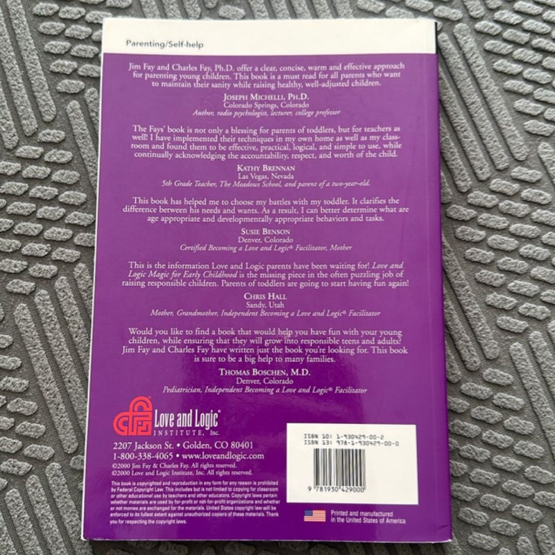 Love and Logic Magic for Early Childhood