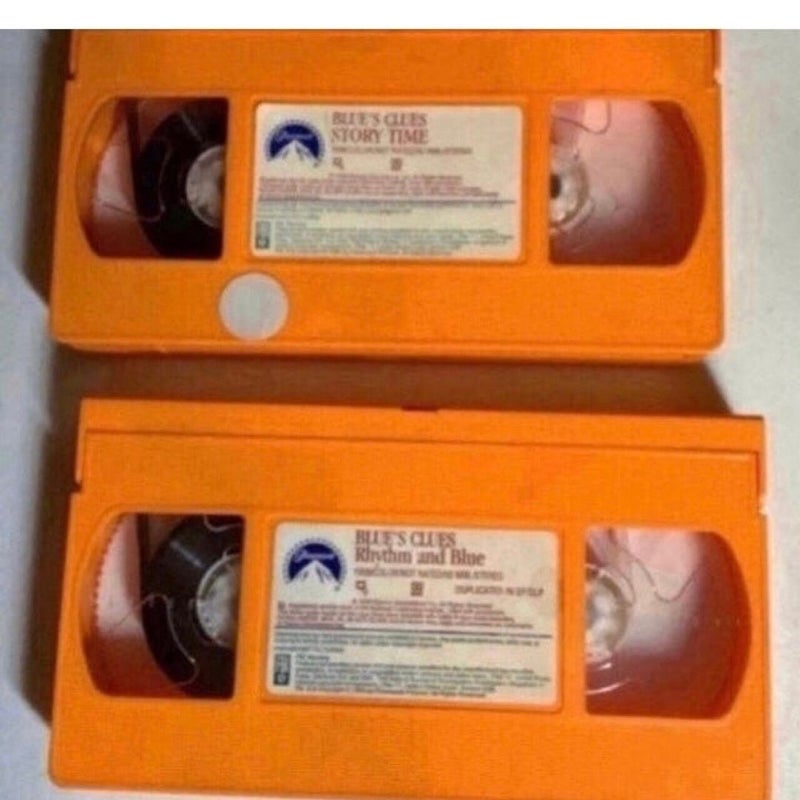 Vintage 1998 Blues Clues Rhythm And Blue + Story Time VHS Movie Set Lot *RARE*