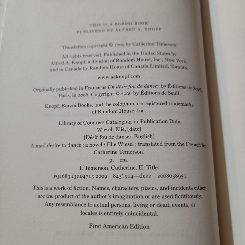 A Mad Desire to Dance (2009 First Edition)