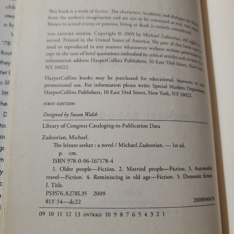 The Leisure Seeker (2009 First Edition)