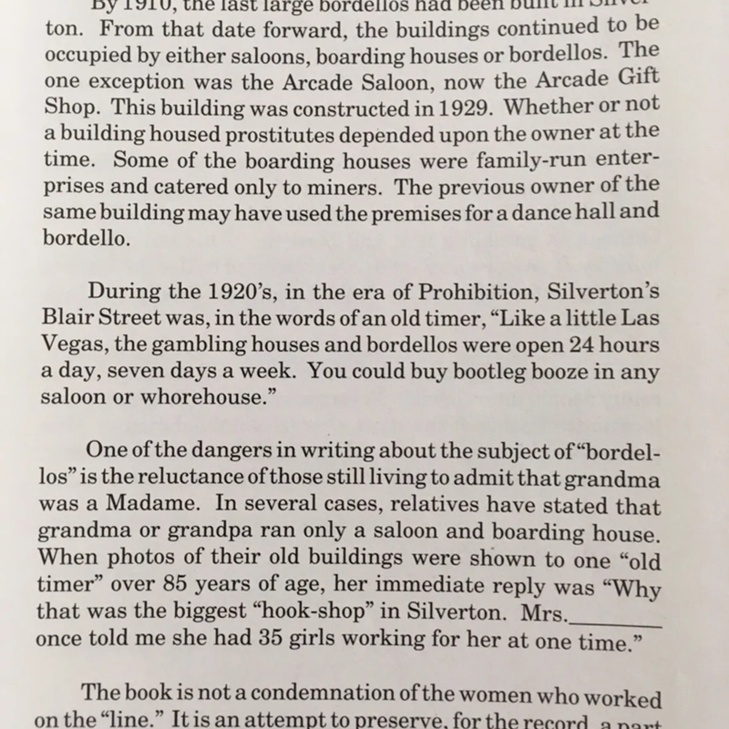 SIGNED ~ Bordellos of Blair Street : The Story of Silverton Colorado's Notorious Red Light District (Revised)