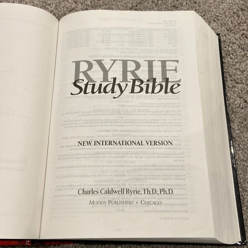 The Ryrie Niv Study Bible Hardback Red Letter