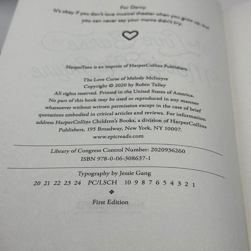 The Love Curse Of Melody Mcintyre (LitJoy Signed