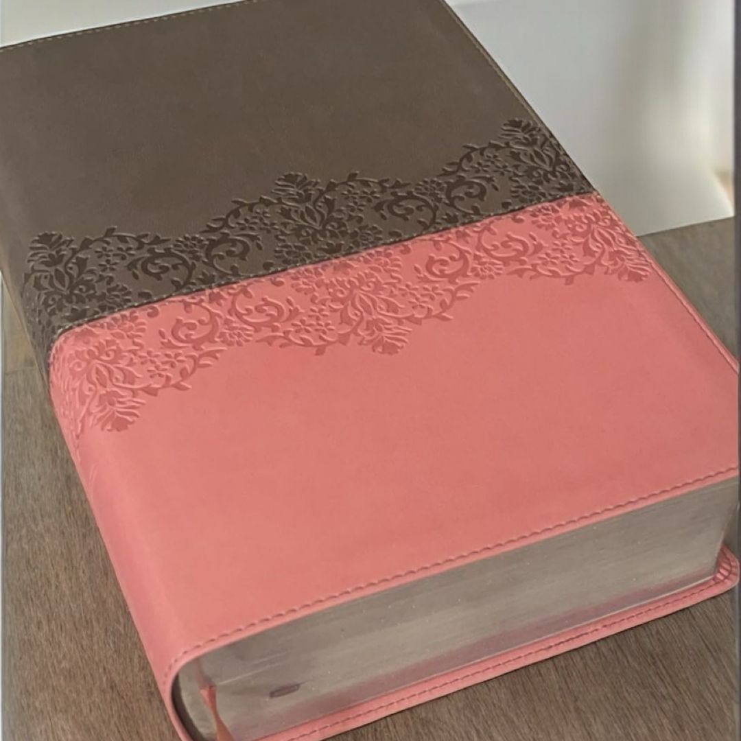 NIV Life Application Study Thumb Indexed Bible Red Letter Edition [Third Edition, Brown, Large Print] book cover