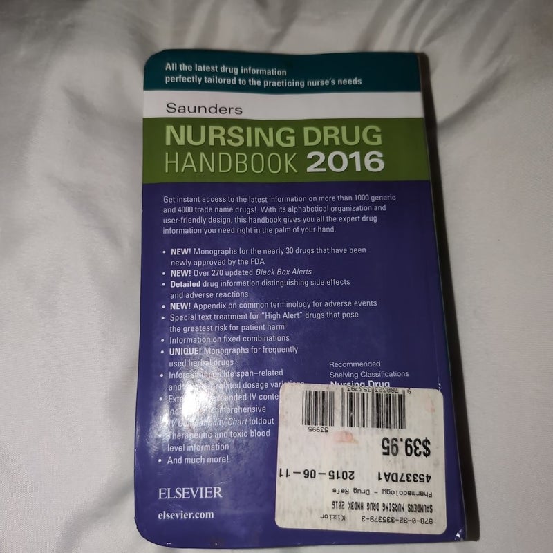Saunders Nursing Drug Handbook 2016