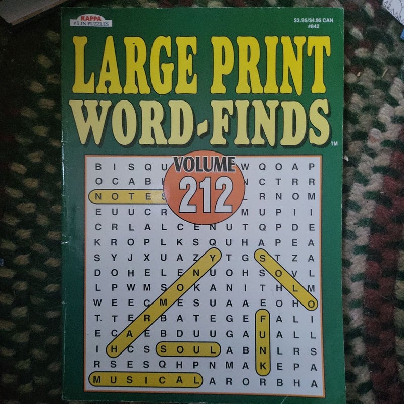 Large print word finds