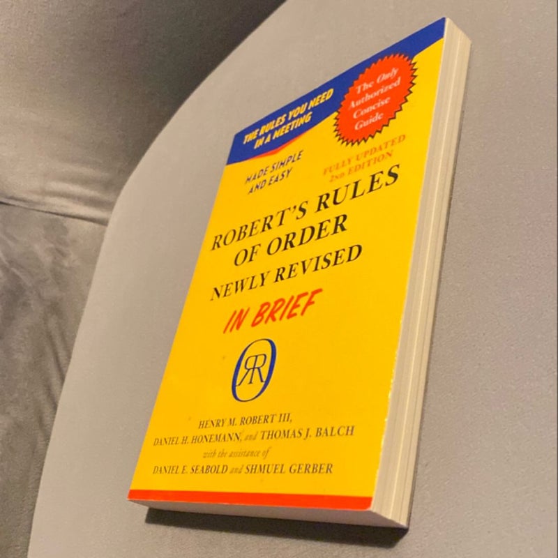 Robert's Rules of Order Newly Revised in Brief, 2nd Edition