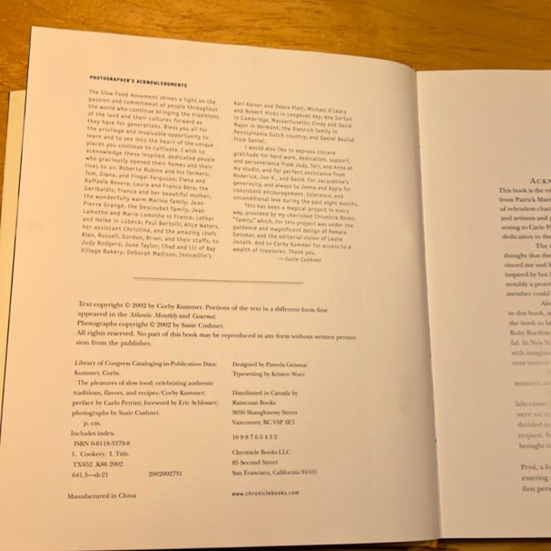 The Pleasures of Slow Food by Corby Kummer, Susie Cushner, Eric Schlosser