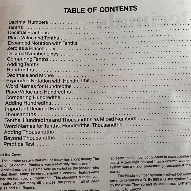 Key to Decimals, Book 1: Decimal Concepts