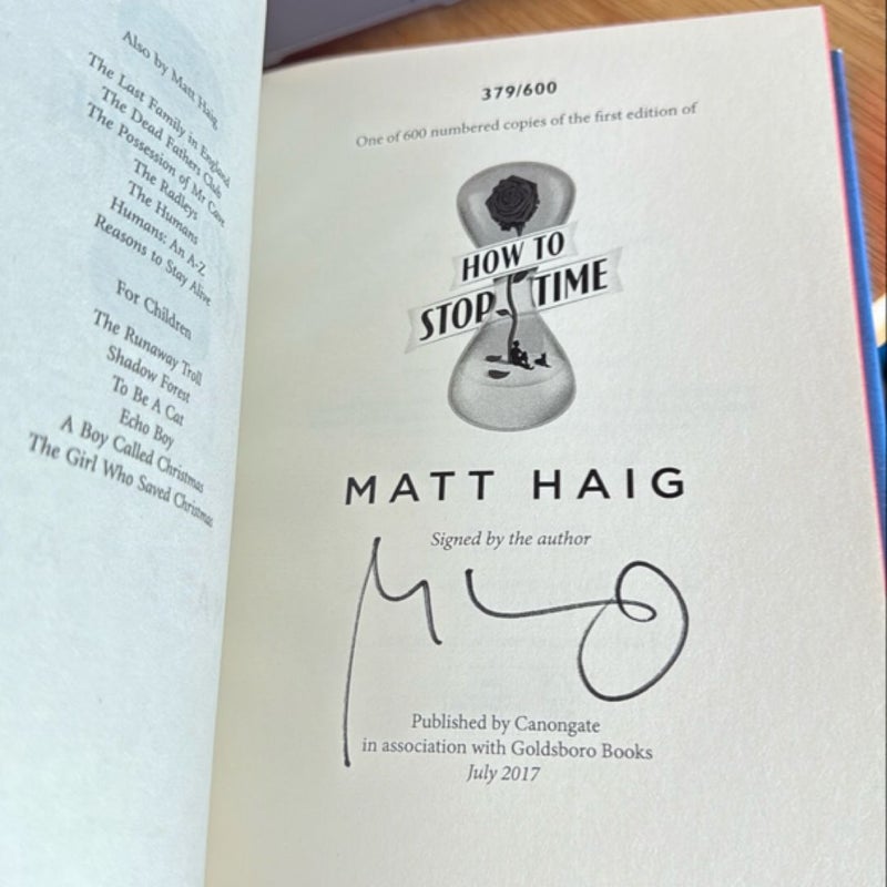 How to Stop Time SIGNED