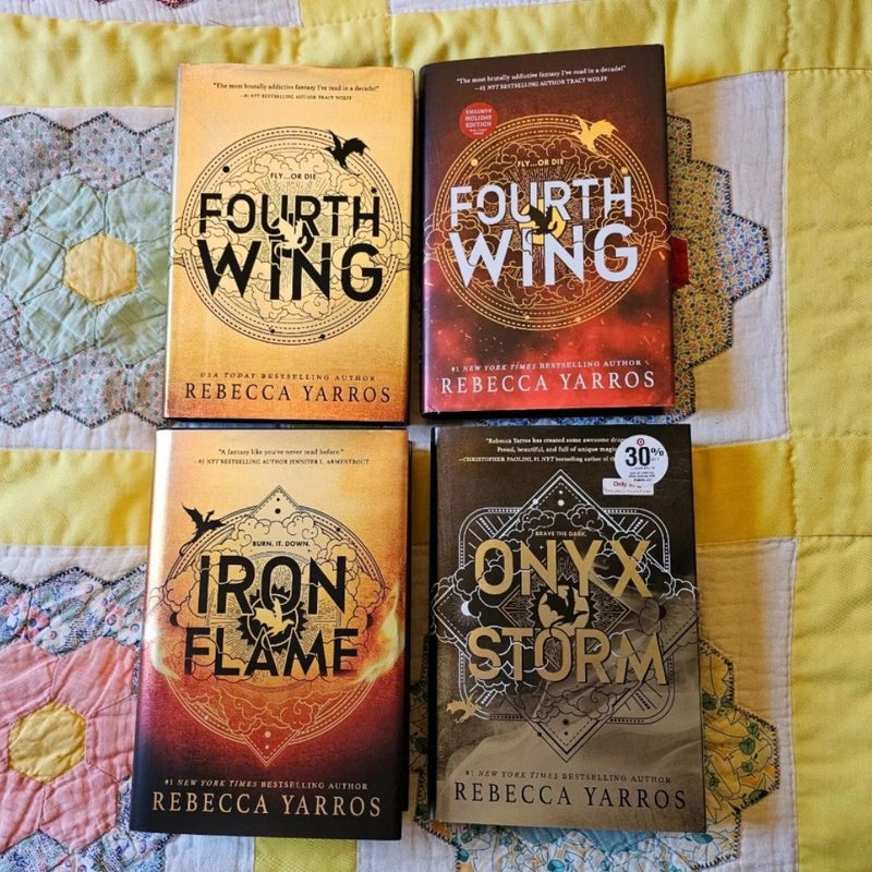 Fourth Wing Book Set, Onyx Storm, Iron Flame, and Fourth Fourth Wing Book Set, Onyx Storm, Iron Flame, and Fourth