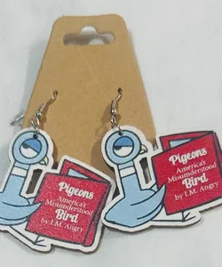 NEW! Bookish Mo Willems Pigeon Earrings 