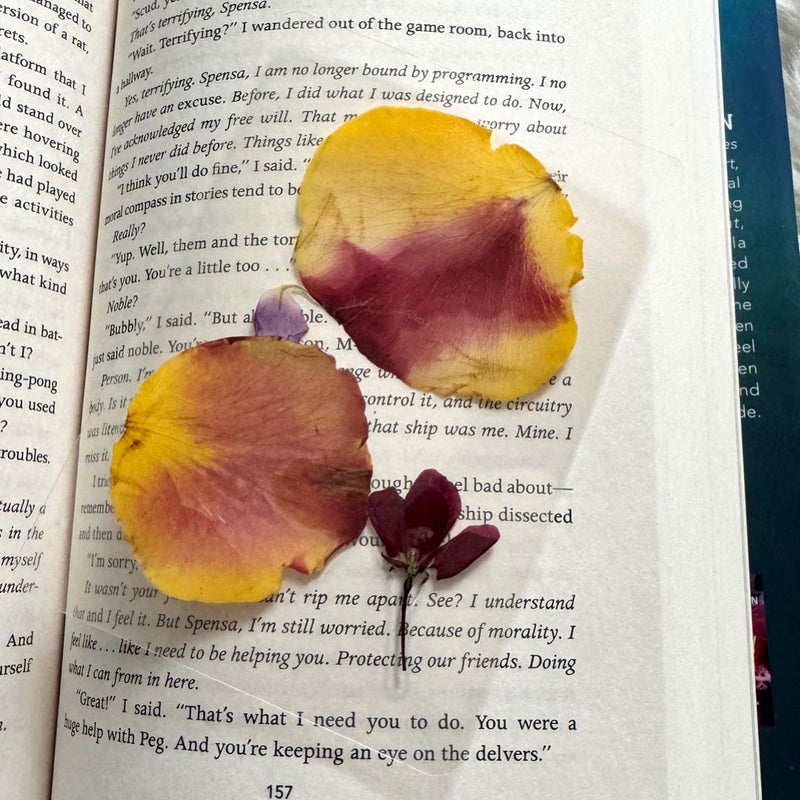 Real flower handmade window bookmark.