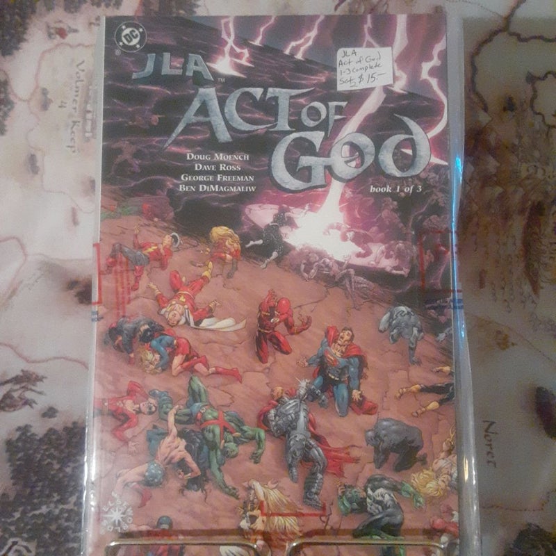 JLA ACT OF GOD 1,2,3 DC COMICS ELSEWORLDS comic book set