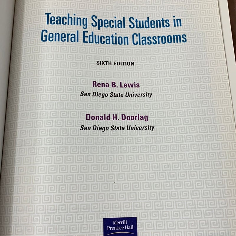 Teaching Special Students in General Education Classrooms