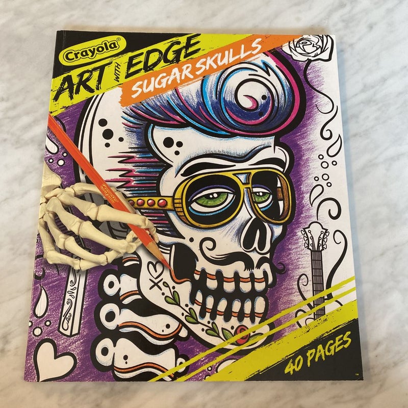 Crayola Art with sugar skulls 
