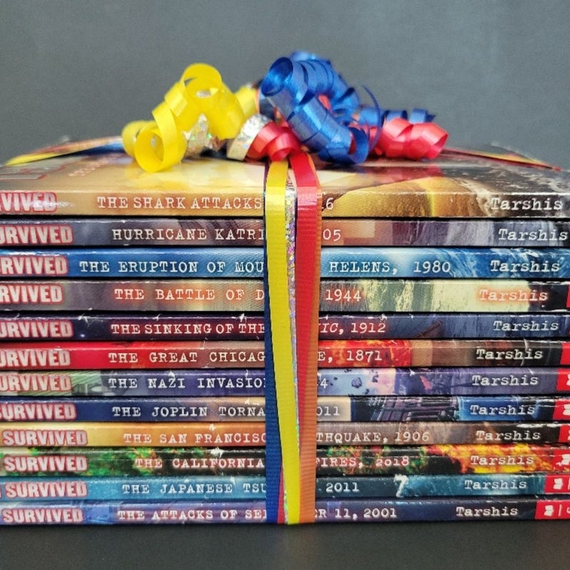 I SURVIVED LOT OF 12 SCHOLASTIC PAPERBACK BOOKS BY LAUREN TARSHIS NO DUPLICATES