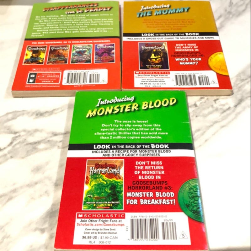 Goosebumps- reprinted 3 pack