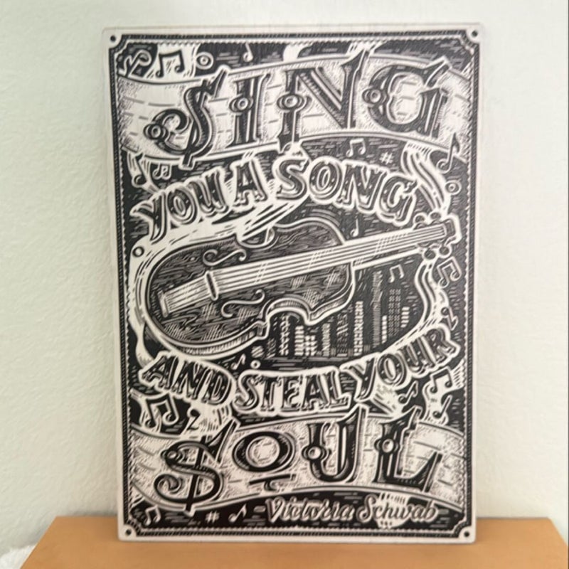 This Savage Song (wooden art from Owlcrate) 