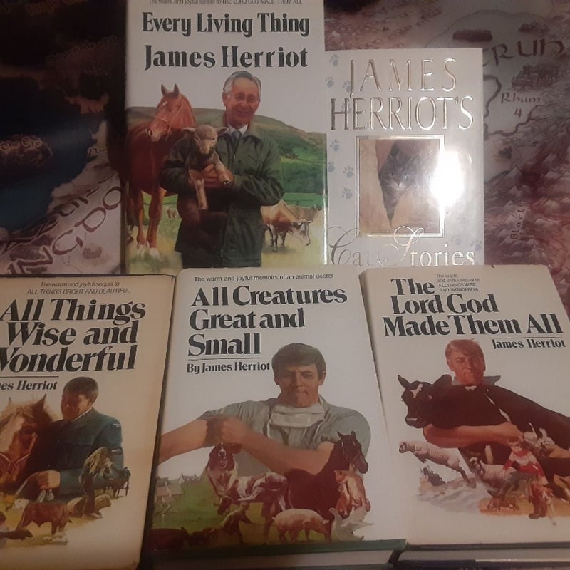 5 James Herriot hardcover All Creatures Great and Small book lot 