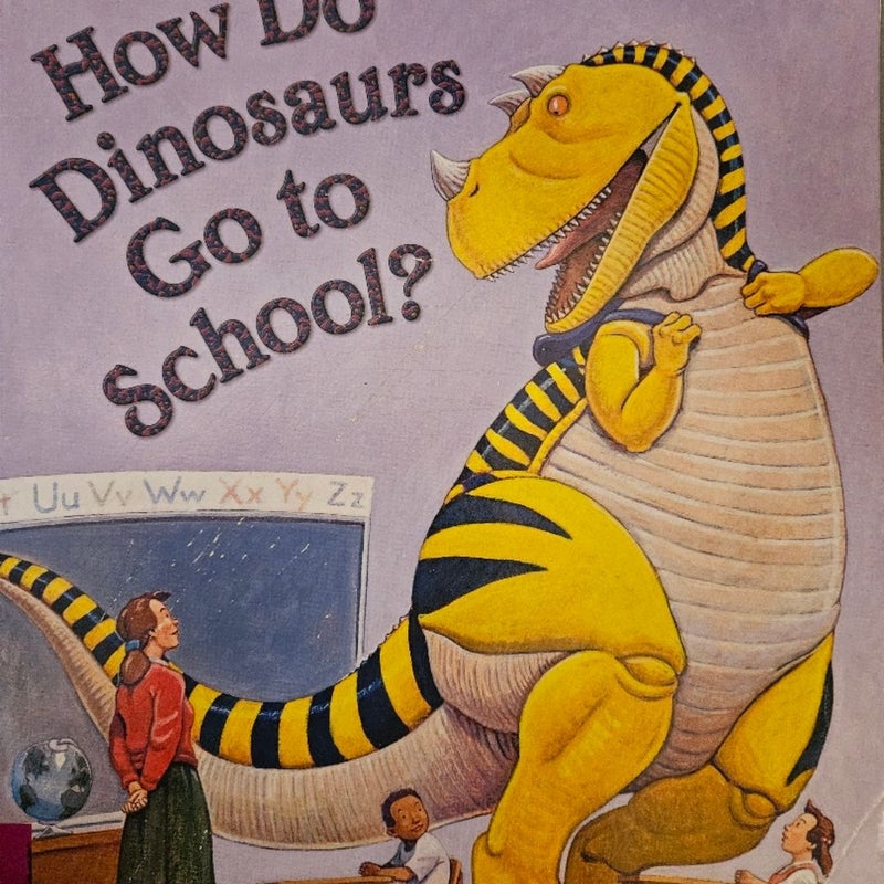 How do dinosaurs go to school? 