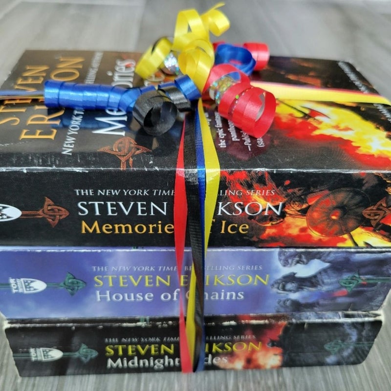 MALAZAN BOOK OF THE FALLEN SET #3, 4, 5 STEVEN ERICKSON MEMORIES CHAINS MIDNIGHT