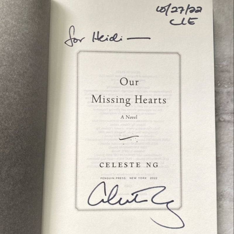 Our Missing Hearts *Inscribed/Signed by Author*