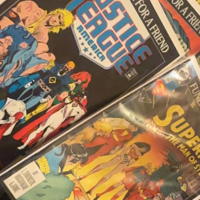 Superman Comic Lot Vintage /Funeral For A Friend/Justice League 