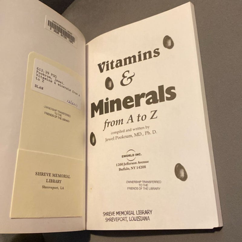 Vitamins and Minerals from A to Z