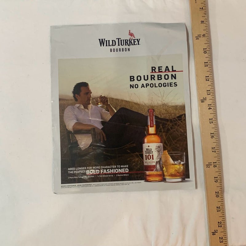 Wild Turkey “Matthew McConaughey” Magazine Ads (3) Total Ads 