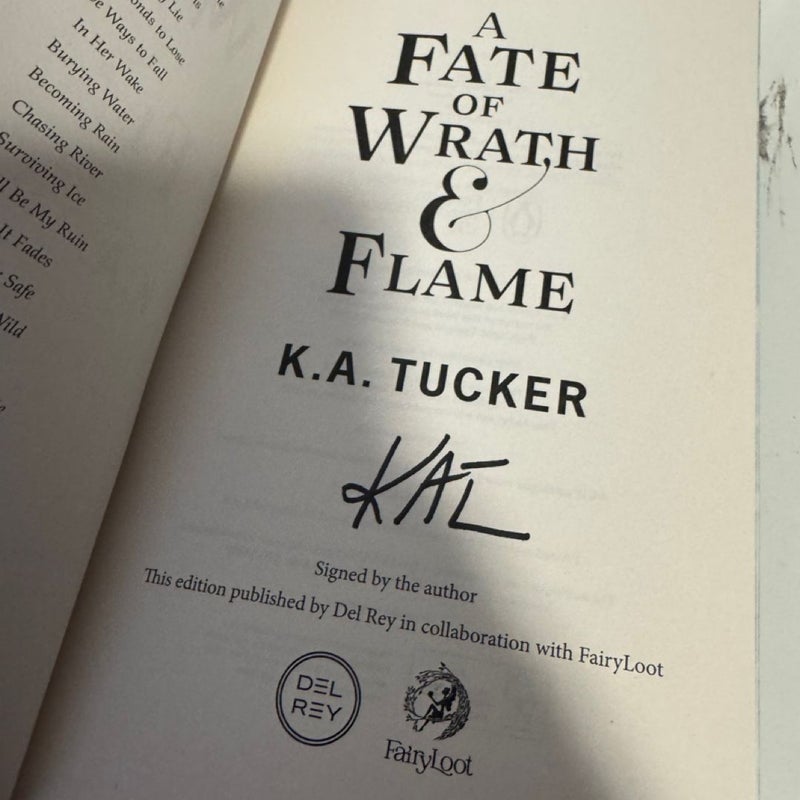 Fairyloot A Fate of Wrath and Flame SIGNED
