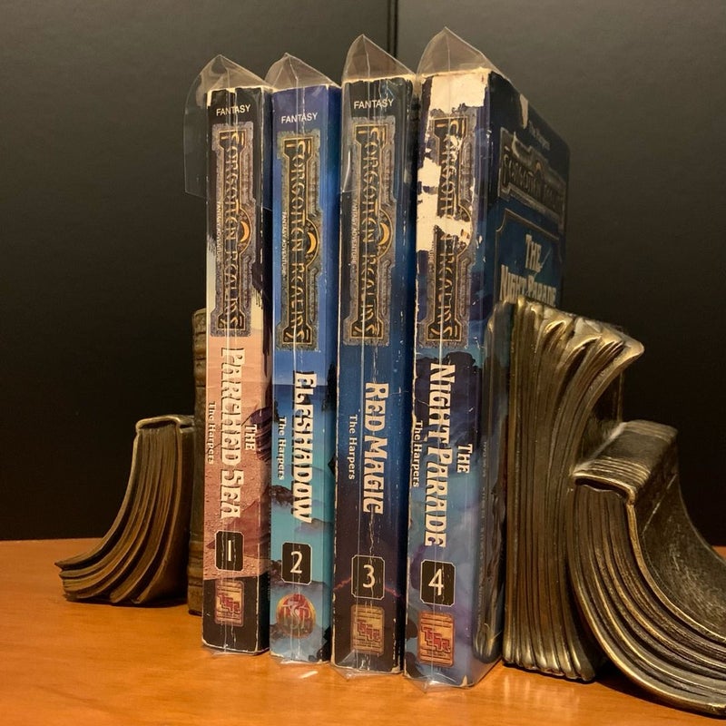 Vintage Forgotten Realms: Harpers Series 1-4: The Parched Sea, Elfshadow, Red Magic, Night Parade