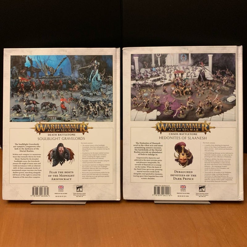 Warhammer Age of Sigmar: Death Battletome Soulblight Gravelords, Chaos Battletome Hedonites of Slaanesh