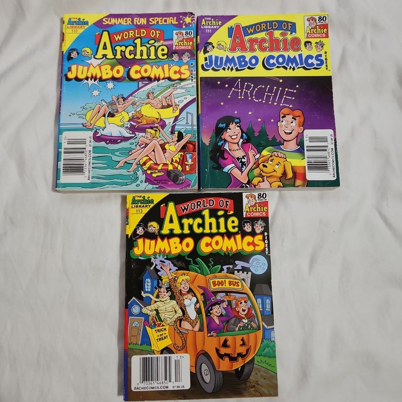 World of Archie Jumbo Comics - 3 book lot