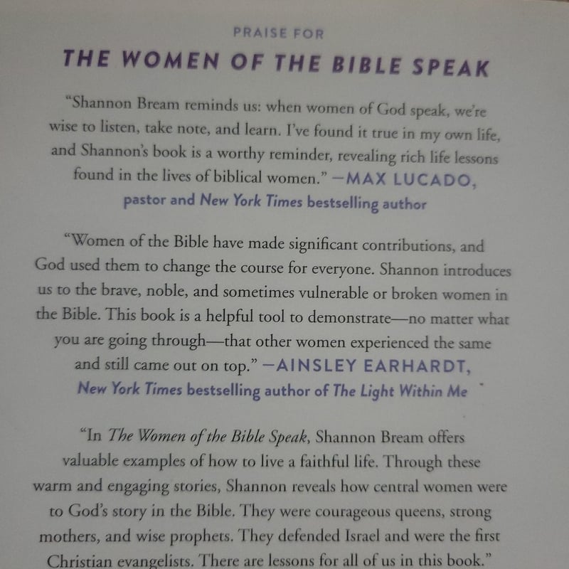 The Women of the Bible Speak by Shannon Bream, Hardcover