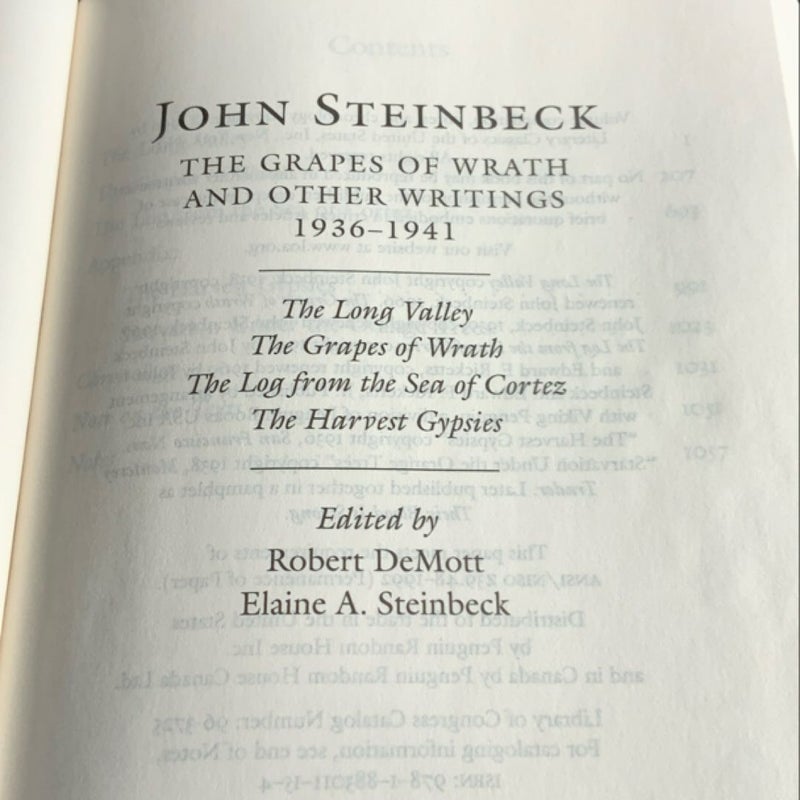 John Steinbeck: the Grapes of Wrath and Other Writings 1936-1941 (LOA #86)