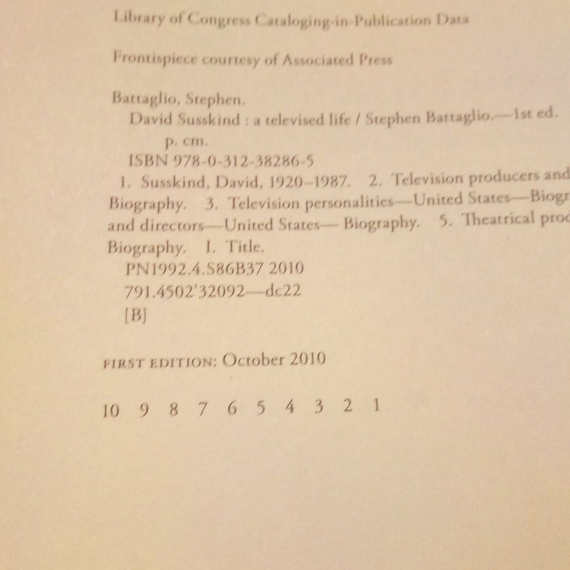 David Susskind - First Edition