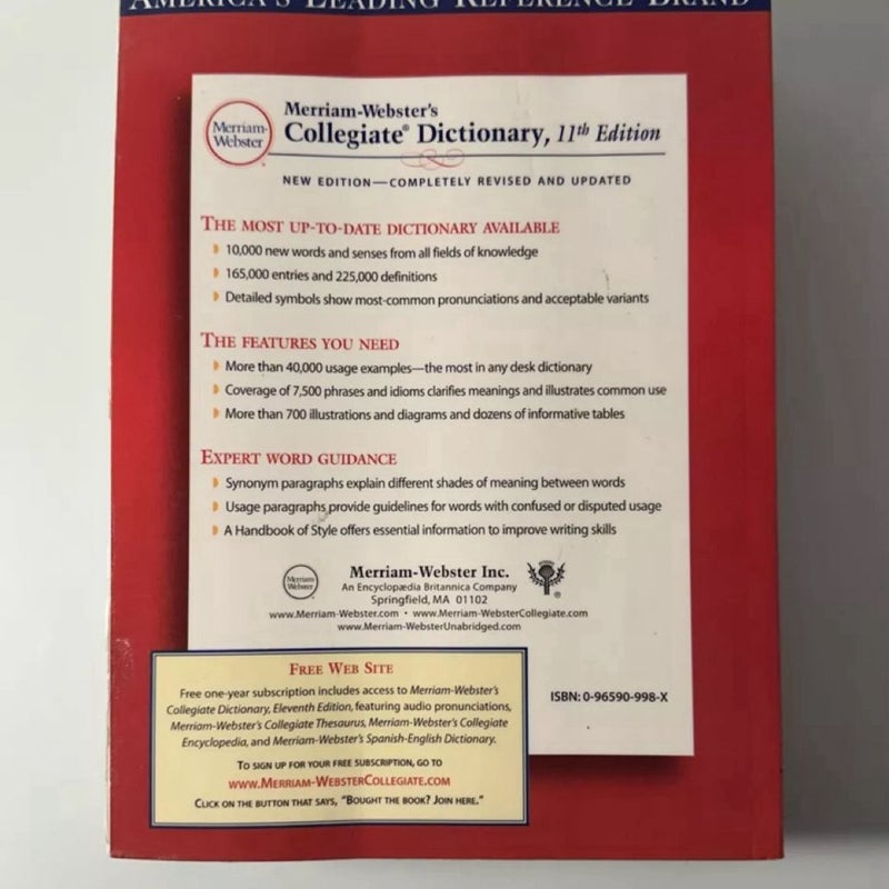 Merriam Webster's Collegiate Dictionary 11th Edition Paperback (Good Condition)