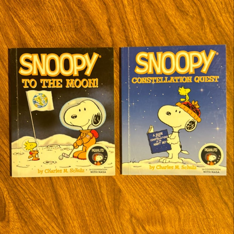 Two Snoopy NASA McDonalds Books