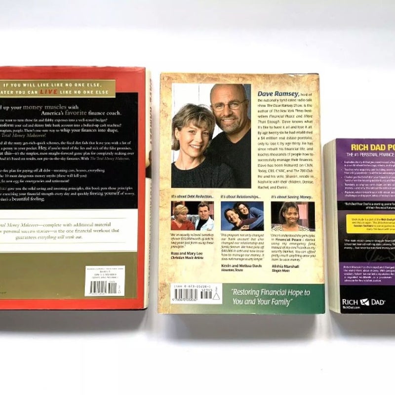 Personal Finance Book Bundle(Lot Of 3) Dave Ramsey Rich Dad Poor Dad +