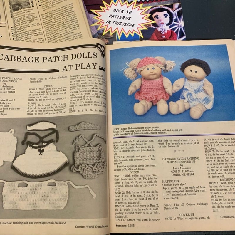 6 Crochet World Magazines from 1985