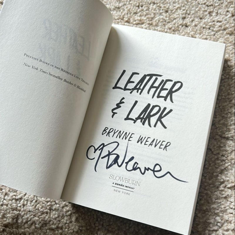 Leather and Lark HAND Singed!