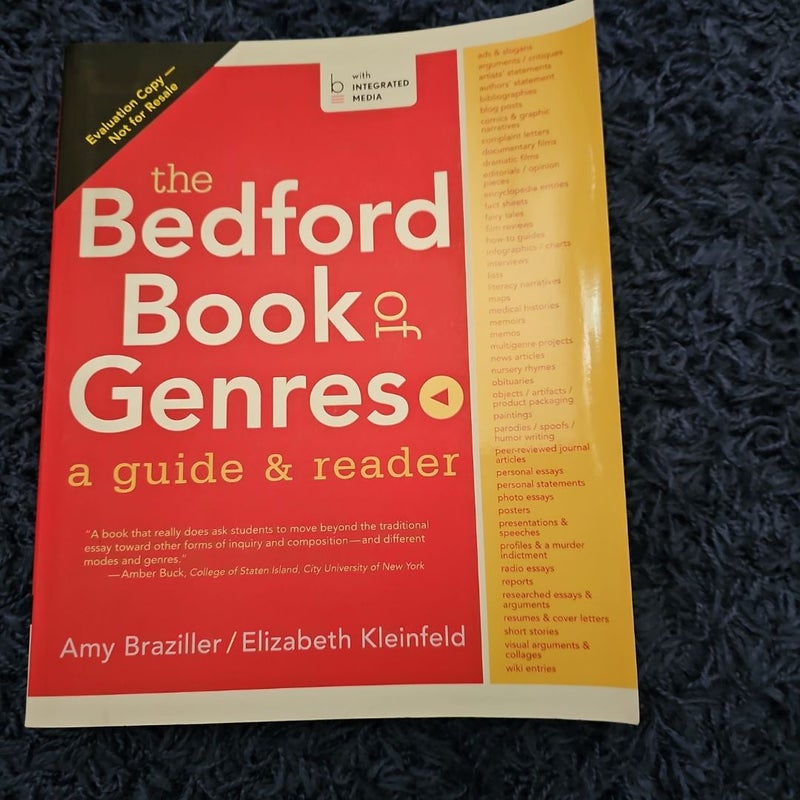 The Bedford Book of Genres: a Guide and Reader