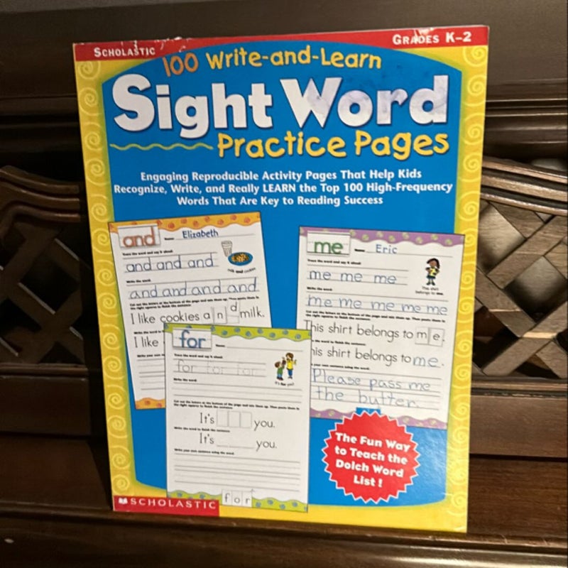 100 Write-And-Learn Sight Word Practice Pages