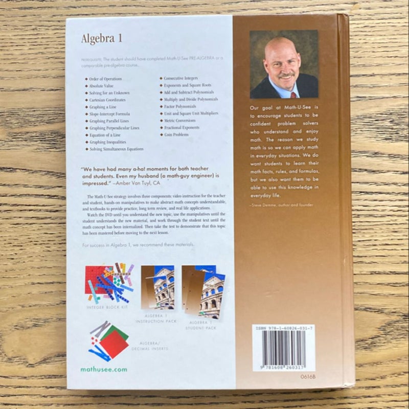 Algebra 1 Instruction Manual