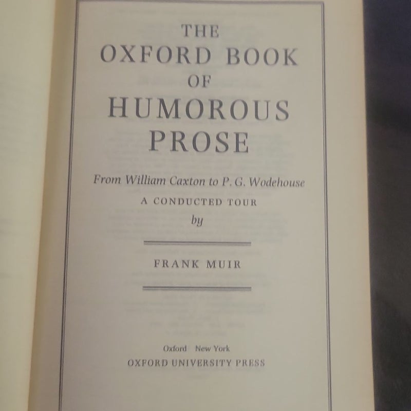 The Oxford Book of Humorous Prose