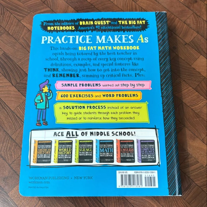 The Big Fat Middle School Math Workbook by Workman Publishing