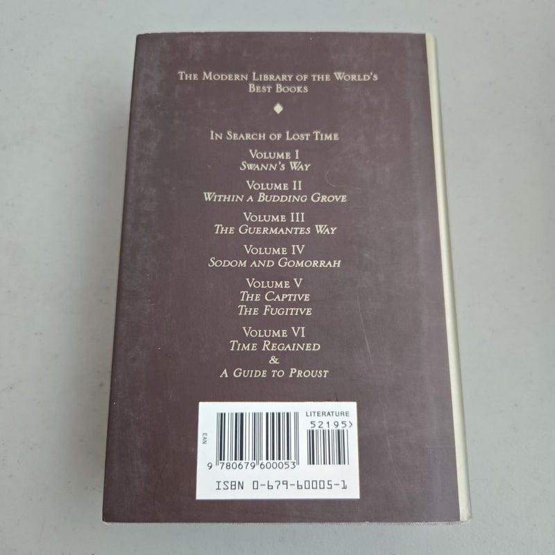 In Search of Lost Time Volume 1 Swann's Way