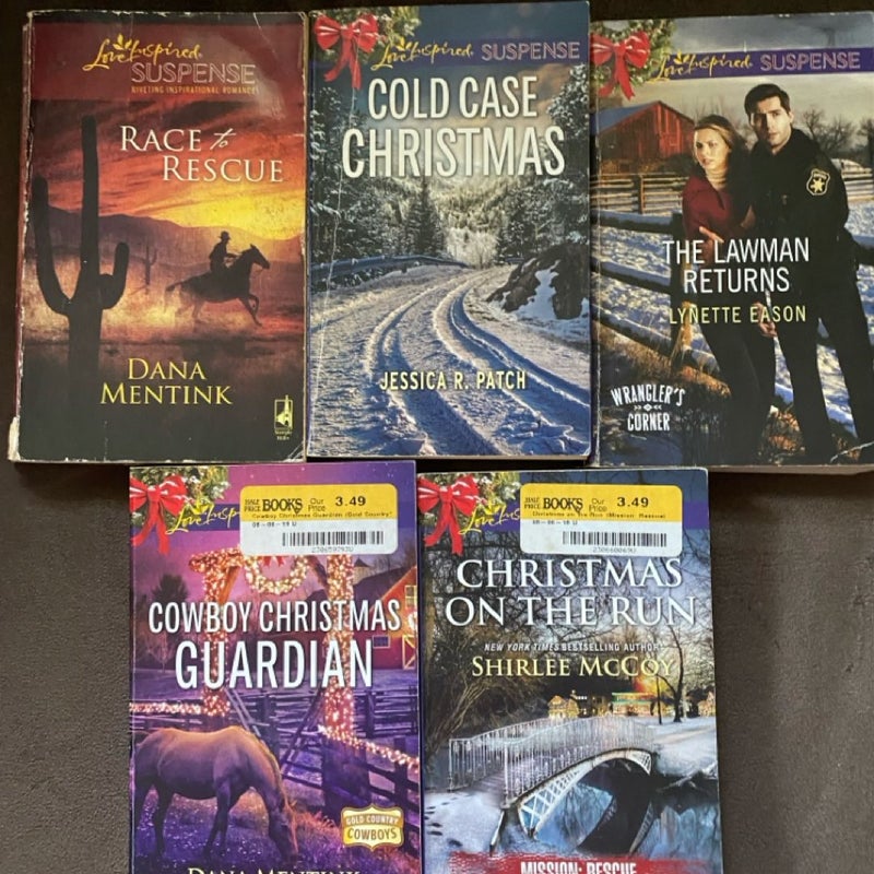 5 Love Inspired Suspense Paperback Books