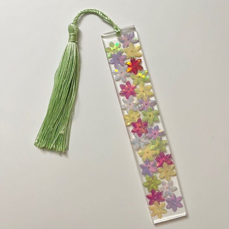 Resin Bookmark with Flower Sequin